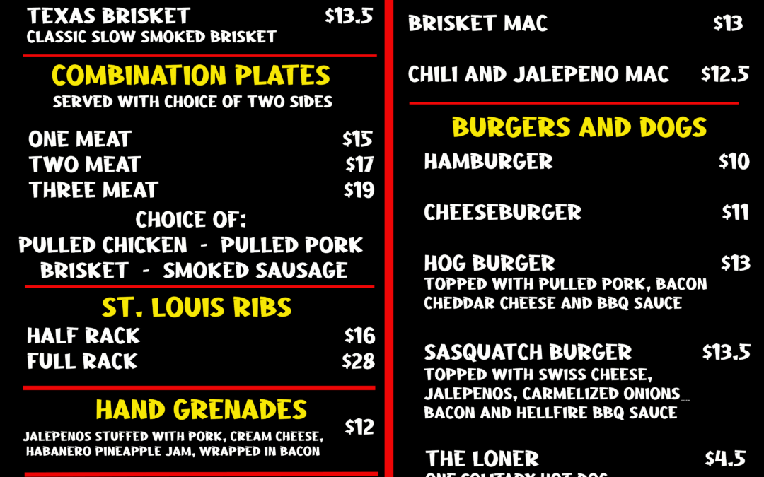 Angry Hog BBQ Menu LITHERMANS BREWING COMPANY CONCORD AND PORTSMOUTH